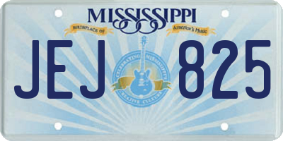 MS license plate JEJ825