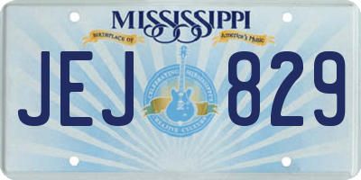 MS license plate JEJ829