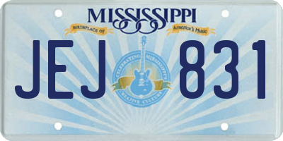 MS license plate JEJ831