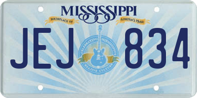 MS license plate JEJ834