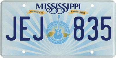 MS license plate JEJ835