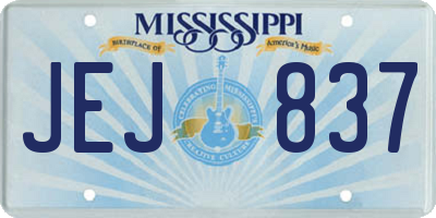 MS license plate JEJ837
