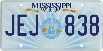 MS license plate JEJ838