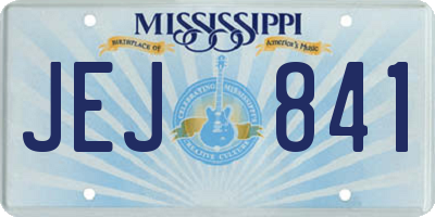 MS license plate JEJ841