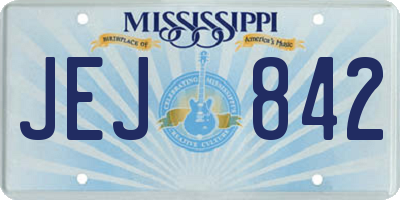 MS license plate JEJ842