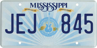 MS license plate JEJ845