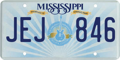 MS license plate JEJ846
