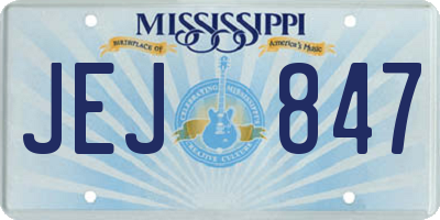 MS license plate JEJ847