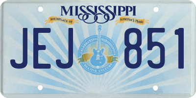 MS license plate JEJ851
