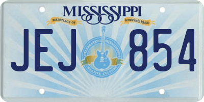 MS license plate JEJ854