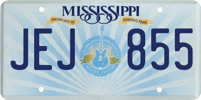 MS license plate JEJ855