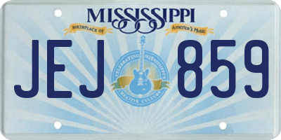 MS license plate JEJ859