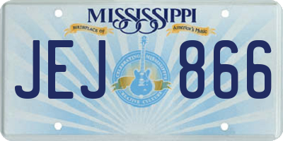 MS license plate JEJ866
