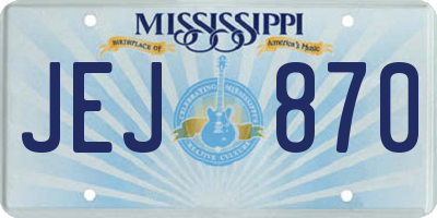 MS license plate JEJ870