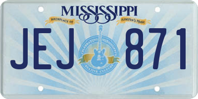 MS license plate JEJ871