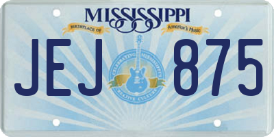 MS license plate JEJ875