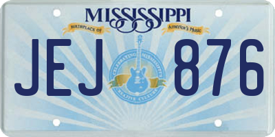MS license plate JEJ876