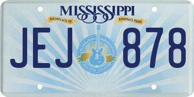 MS license plate JEJ878