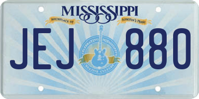 MS license plate JEJ880