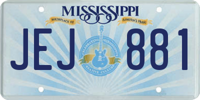 MS license plate JEJ881