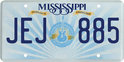 MS license plate JEJ885