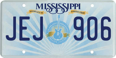 MS license plate JEJ906