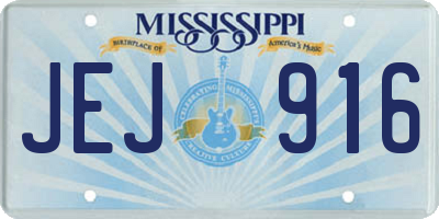 MS license plate JEJ916