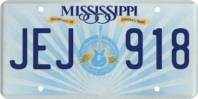 MS license plate JEJ918