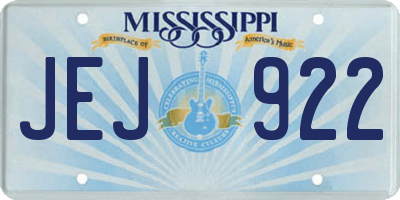 MS license plate JEJ922