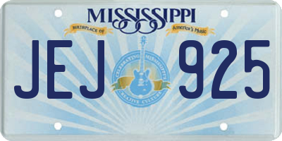 MS license plate JEJ925