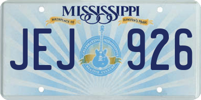MS license plate JEJ926