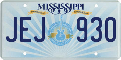 MS license plate JEJ930