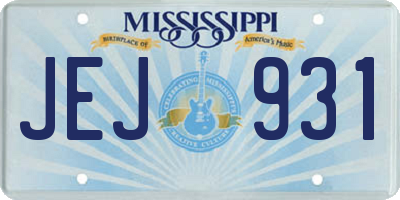 MS license plate JEJ931