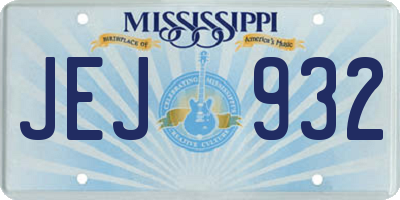 MS license plate JEJ932