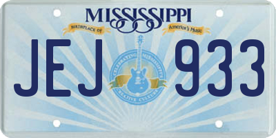 MS license plate JEJ933