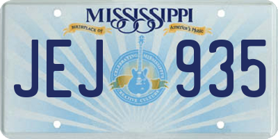 MS license plate JEJ935