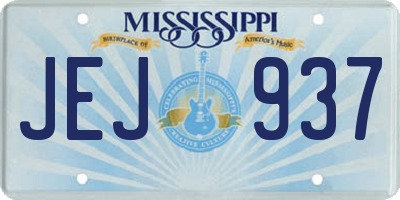 MS license plate JEJ937