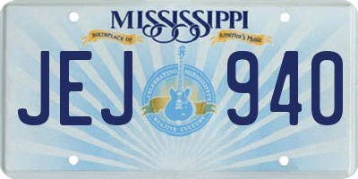 MS license plate JEJ940