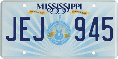 MS license plate JEJ945