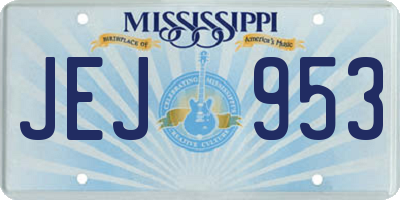 MS license plate JEJ953