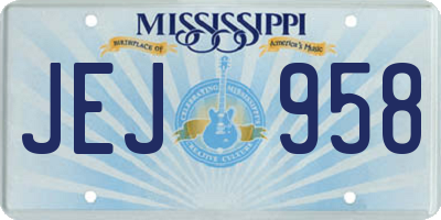 MS license plate JEJ958