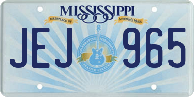 MS license plate JEJ965