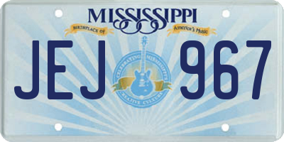 MS license plate JEJ967