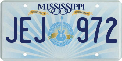 MS license plate JEJ972