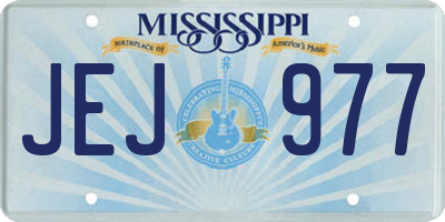 MS license plate JEJ977