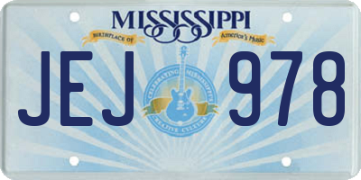 MS license plate JEJ978