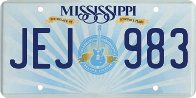 MS license plate JEJ983