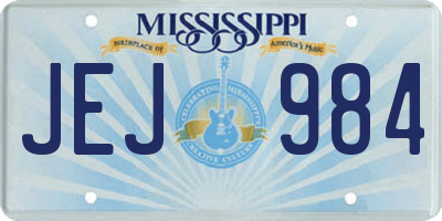 MS license plate JEJ984