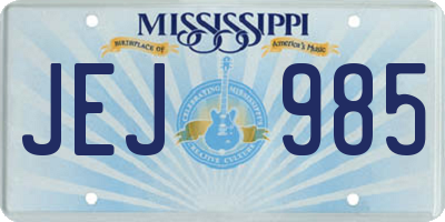 MS license plate JEJ985