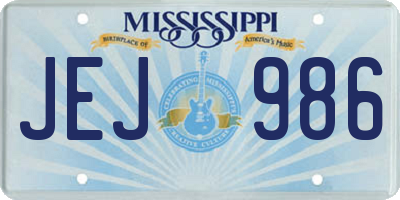 MS license plate JEJ986